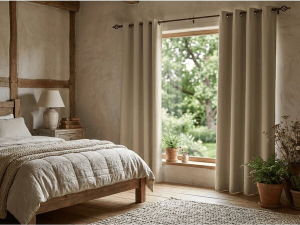 Draperie OXFORD 140x250 cm, bej deschis Agatat: Inele metalice