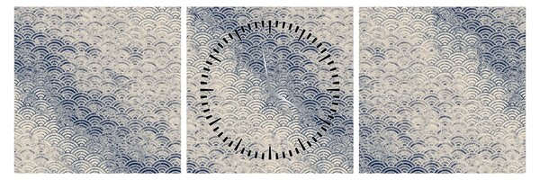 Tablou - Model de valuri (cu ceas) (90x30 cm)
