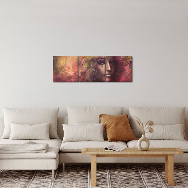Tablou - Femeie de fantezie (cu ceas) (90x30 cm)