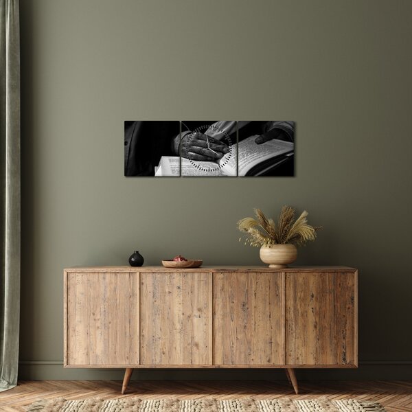 Tablou - Carte (cu ceas) (90x30 cm)