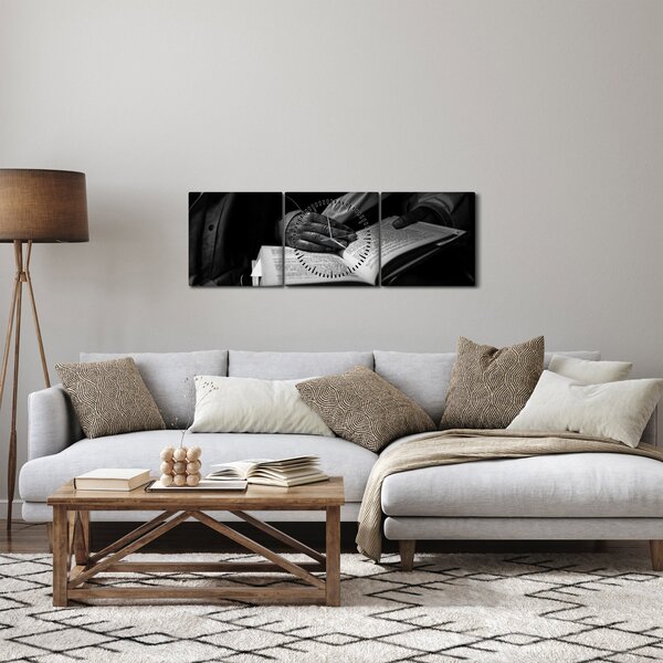 Tablou - Carte (cu ceas) (90x30 cm)