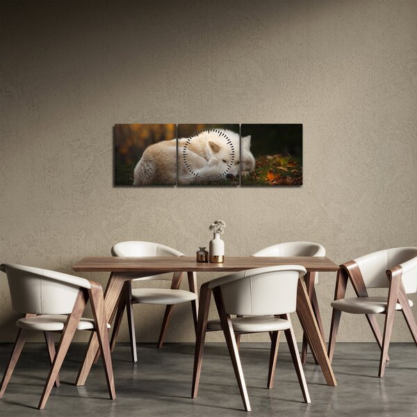 Tablou - Lupul care se odihnește (cu ceas) (90x30 cm)