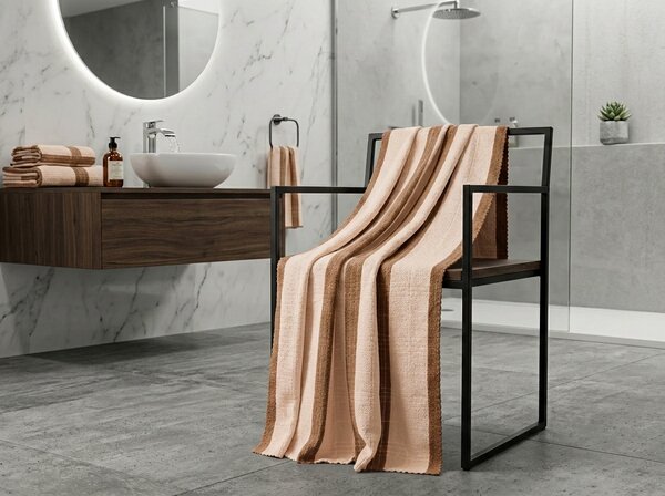 Prosop cu uscare rapida VELMORA 50x100 cm maro, 100% microfibra