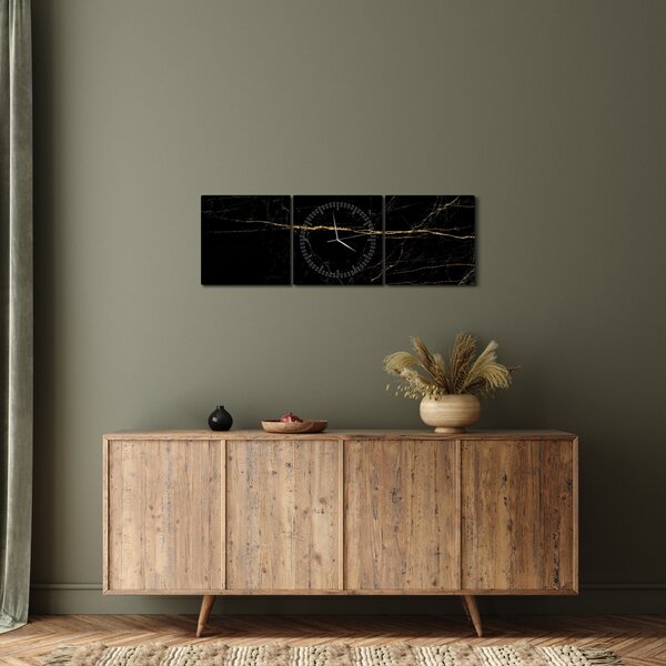 Tablou - Textura de marmură (cu ceas) (90x30 cm)