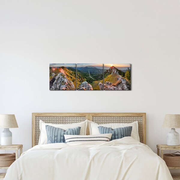 Tablou - Peisaj montan (cu ceas) (90x30 cm)