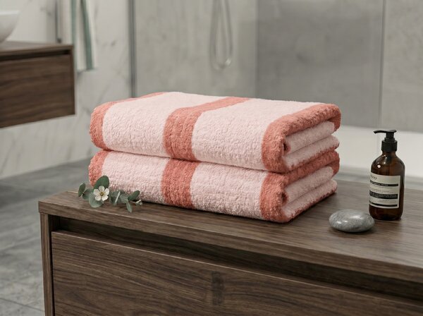 Prosop cu uscare rapida VELMORA 50x100 cm roz, 100% microfibra