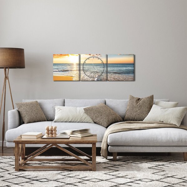 Tablou - Răsărit de soare (cu ceas) (90x30 cm)