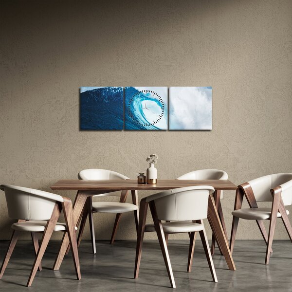 Tablou - Val oceanic (cu ceas) (90x30 cm)