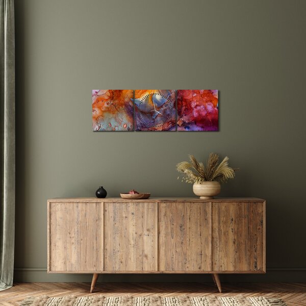Tablou - Abstract Ink Art (cu ceas) (90x30 cm)