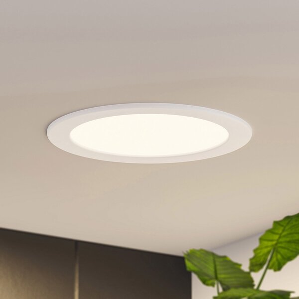 PRIOS Prios LED lampă încastrată Cadance, alb, 22 cm, set de 3, CCT, reglabil, Alb, Baie, Aluminiu, Modern, Corpuri de iluminat încastrate rotunde