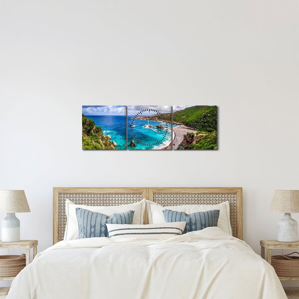 Tablou - Sardinia (cu ceas) (90x30 cm)