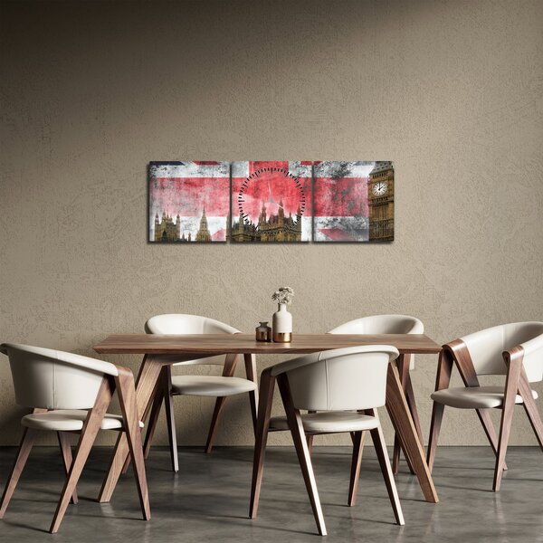 Tablou - Londra (cu ceas) (90x30 cm)