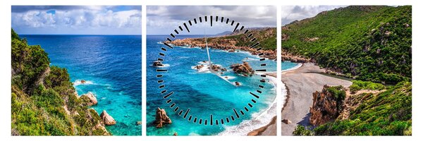 Tablou - Sardinia (cu ceas) (90x30 cm)