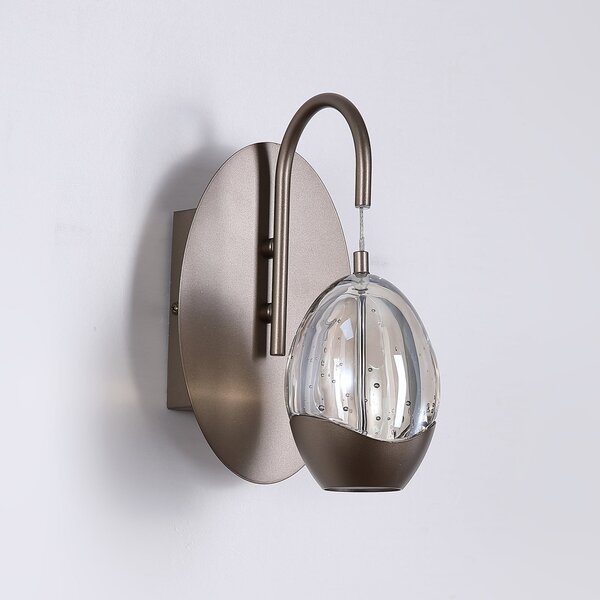 Searchlight Aplică LED Seeds, culoare crem, lățime 11 cm, sticlă/metal, reglabil, Bej, Camera de zi / sufragerie, Sticlă