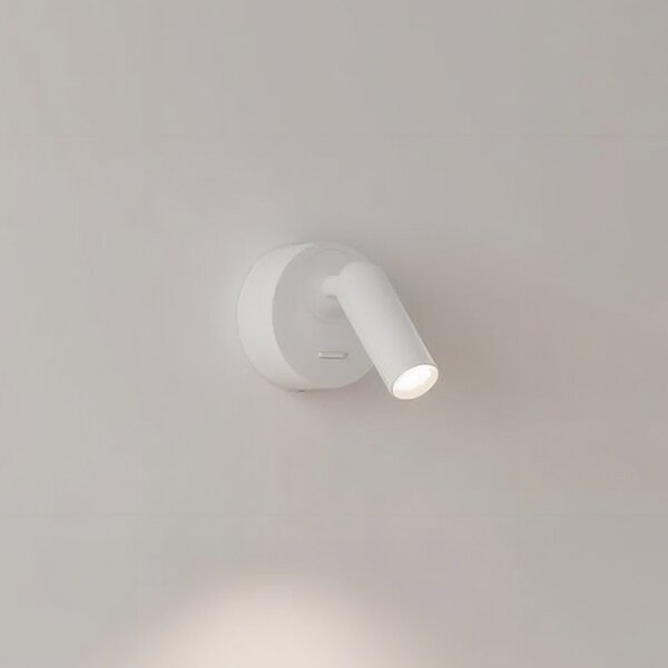 IDEAL LUX Ideal Lux LED reflector de perete Bean Rotund, alb, metalic, pivotant, Alb, Camera de zi / sufragerie, Metal, Modern, Spot de perete