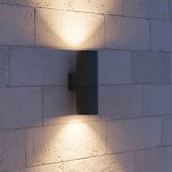 IDEAL LUX Ideal Lux lampă de perete pentru exterior Gun aluminiu antracit, Ø 11 cm,, reglabil, Negru, Aluminiu, Modern