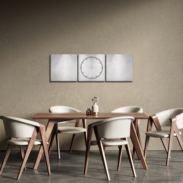 Tablou - Perete de beton cu lumini (cu ceas) (90x30 cm)