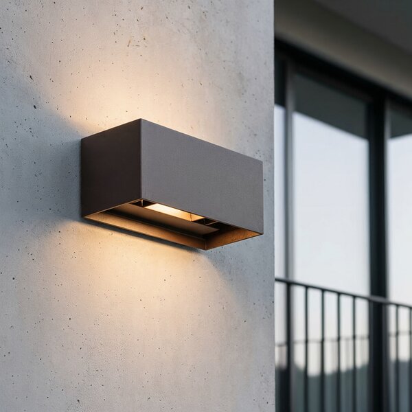 IDEAL LUX Ideal Lux LED pentru exterior Atom, maro, 20 cm, metal, Maro / Rugină, Metal, Modern, Priză de perete sus / jos