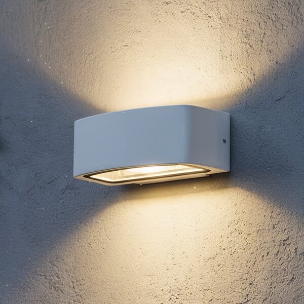 IDEAL LUX Ideal Lux Lampă de exterior Andromeda, alb, lățime 22 cm, aluminiu, reglabil, Alb, Baie, Aluminiu, Modern, Soclu de perete jos