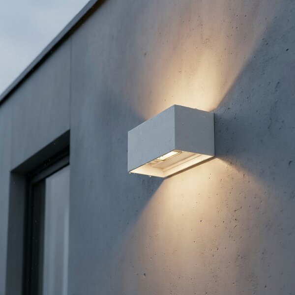 IDEAL LUX Ideal Lux LED pentru exterior Atom, alb, 20 cm, metal, Alb, Metal, Modern, Priză de perete sus / jos