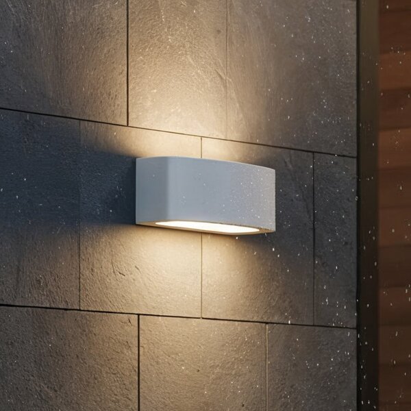 IDEAL LUX Ideal Lux Lampă de exterior Andromeda, gri, lățime 22 cm, aluminiu, reglabil, Gri, Baie, Aluminiu, Modern, Soclu de perete jos