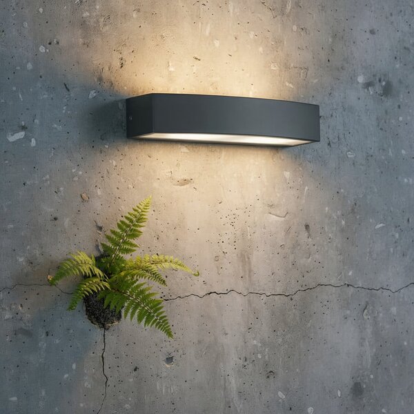 IDEAL LUX Lampă de exterior Ideal Lux Andromeda, antracit, lățime 45 cm, reglabil, Gri, Baie, Aluminiu, Modern, Soclu de perete jos