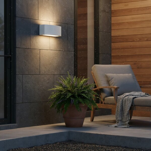 IDEAL LUX Ideal Lux Lampă de exterior Andromeda, gri, lățime 22 cm, aluminiu, reglabil, Gri, Baie, Aluminiu, Modern, Soclu de perete jos