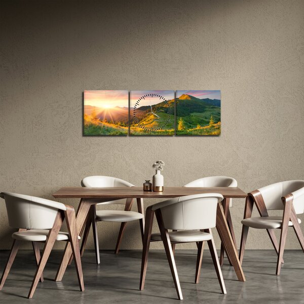 Tablou - Peisaj de vară (cu ceas) (90x30 cm)