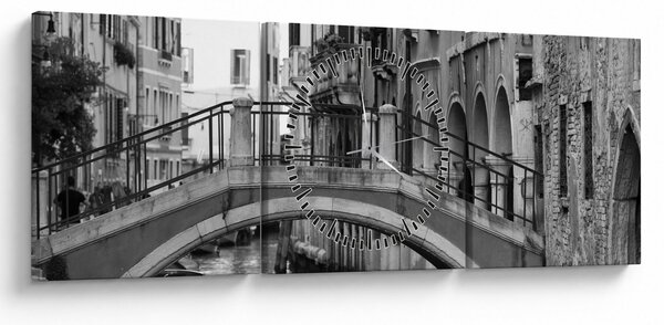 Tablou - Vedere din Veneția (cu ceas) (90x30 cm)