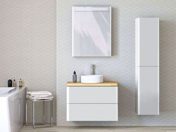 Mereo, Mereo Siena, mobilier baie 80 cm, alb lucios, MER-CN411S