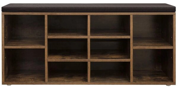 Dulap pentru incaltaminte cu banca TAYLOR 104x30x48 cm, rustic maro