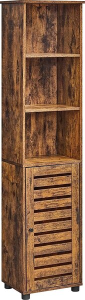 Raft TAYLOR cu dulap si rafturi 40x30x167cm, rustic maro