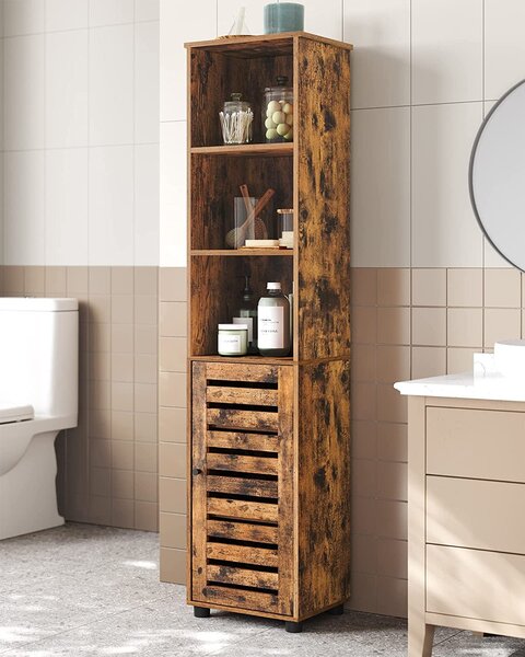 Raft TAYLOR cu dulap si rafturi 40x30x167cm, rustic maro
