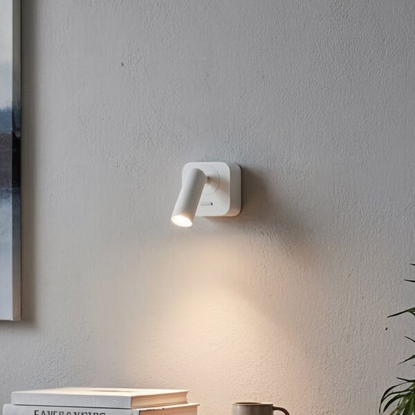 IDEAL LUX Spot LED de perete Ideal Lux Bean, alb, lățime 7 cm, metal, Alb, Camera de zi / sufragerie, Metal, Modern