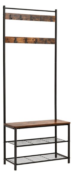 Panou de hol metalic TAYLOR 72x175 cm, negru/maro rustic
