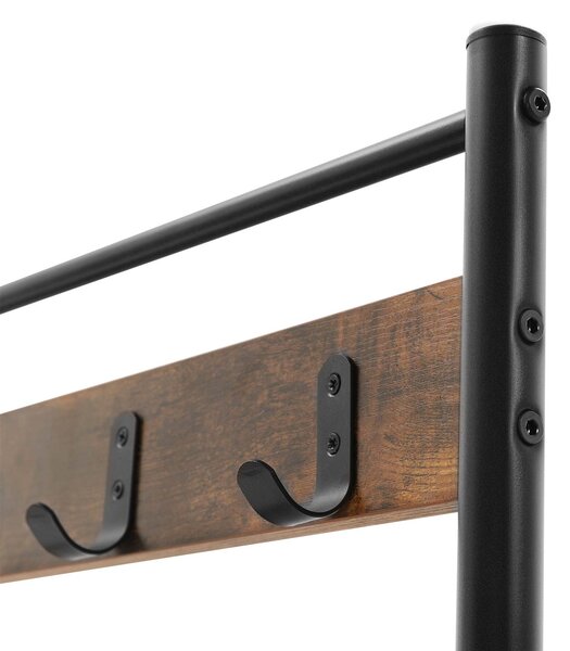 Panou de hol metalic TAYLOR 72x175 cm, negru/maro rustic