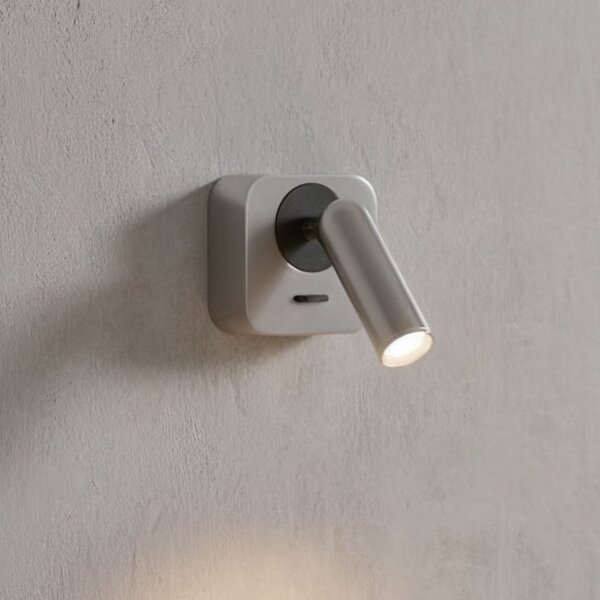 IDEAL LUX Spot LED de perete Ideal Lux Bean, culoare nichel, lățime 7 cm, Metalic, Camera de zi / sufragerie, Metal, Modern