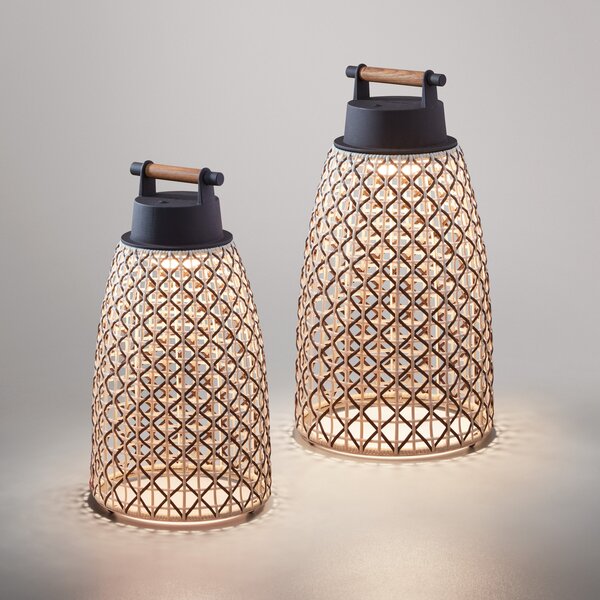 Bover Nans M/41/R Lampa de masă cu baterie pentru exterior, maro, reglabil, Maro / Rugină, Plastic, Design