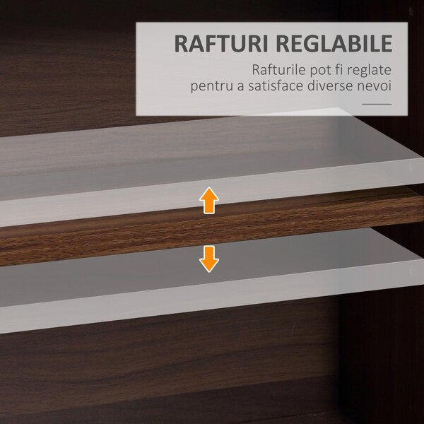 Biblioteca perete pentru camera,birou ,Sarcina 50kg,195x102x23.5cm,maro HOMCOM | Aosom Romania