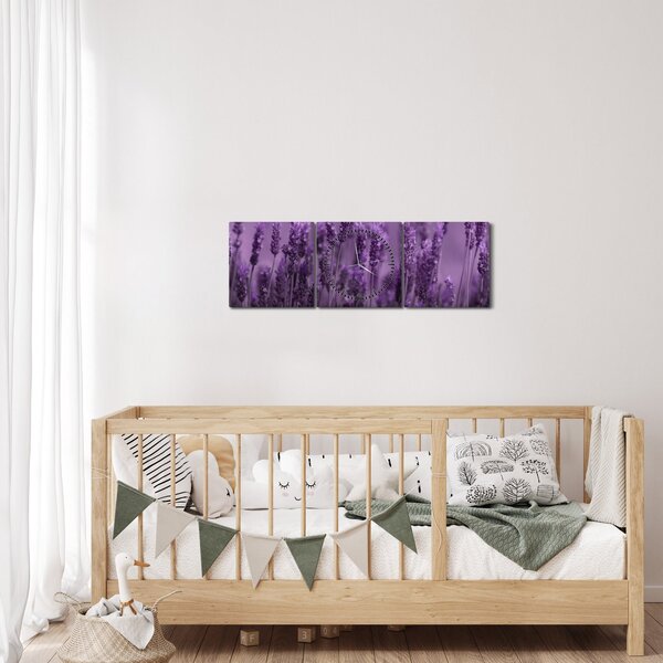 Tablou - Lavanda (cu ceas) (90x30 cm)