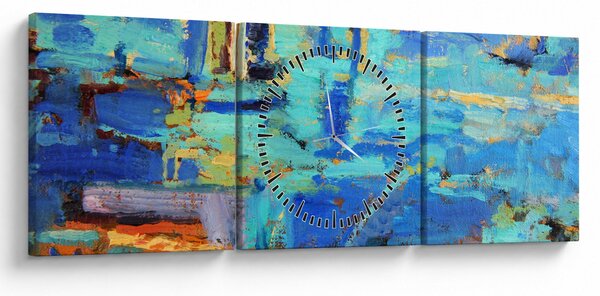 Tablou - pictură abstractă în ulei (cu ceas) (90x30 cm)