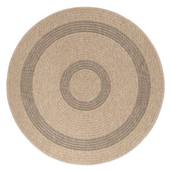 Covor de exterior negru/bej rotund ø 120 cm Comilla – Ayyildiz Carpets