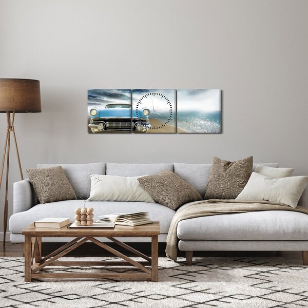 Tablou - Cabriolet de epocă (cu ceas) (90x30 cm)