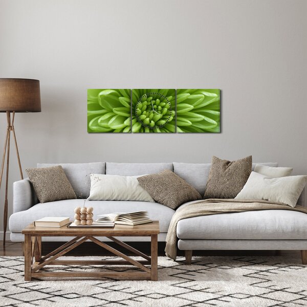 Tablou - Imagine macro a unei plante (cu ceas) (90x30 cm)