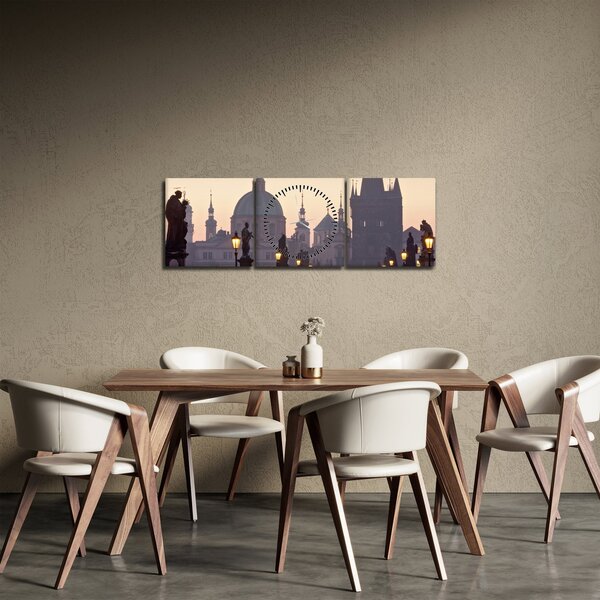 Tablou - Podul Charles (cu ceas) (90x30 cm)
