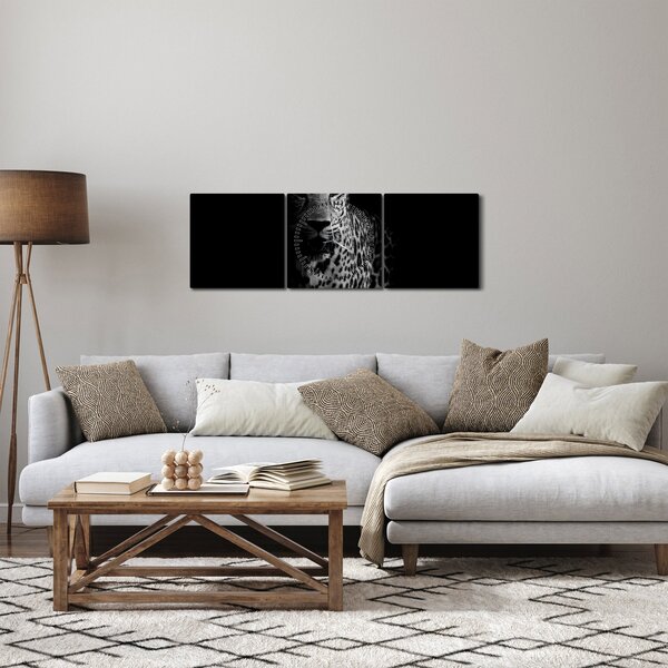 Tablou - Portret de leopard (cu ceas) (90x30 cm)