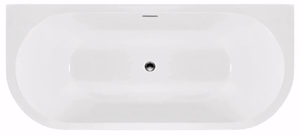 Rea Capri, cadă acrilică pentru peretele din spate, 150x58cm, dop de scurgere cromat, REA-W9800