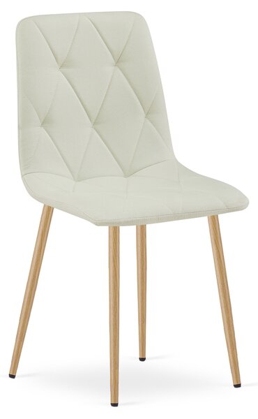 Scaun Bucatarie/Dining Fido Material Textil Bej Picioare Metalice Finisaj Lemn