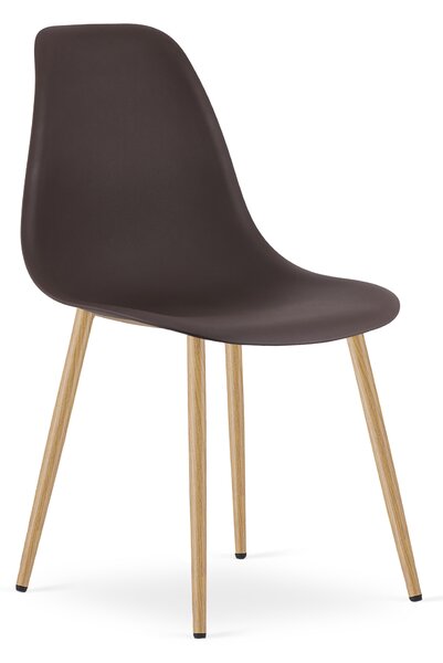 Scaun Bucatarie/Dining Velo Plus Maro Picioare Metalice Finisaj Lemn