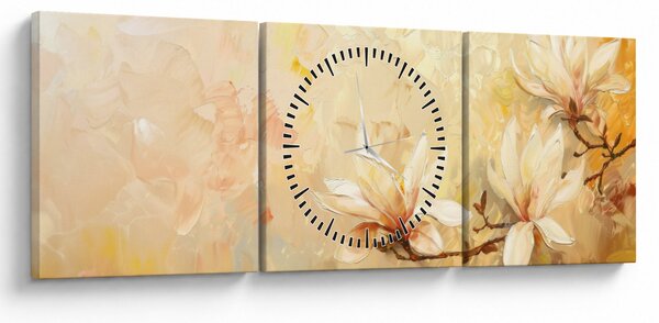 Tablou - Flori (cu ceas) (90x30 cm)